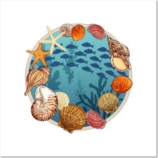 Seashell Stamp Posters and Art